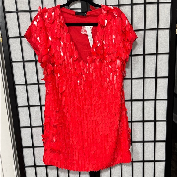 ✨❤️‍🔥ASOS DESIGN Feather Embellished Mini Dress – Red | Size 10 ✨ - Picture 8 of 13